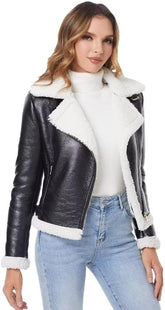 Black Faux fur Coat-Women